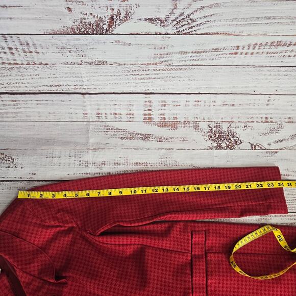 Cabi Celebration Red Houndstooth Jacket XS Casual Dressy Chic Vamp Classic Coat - Picture 15 of 16